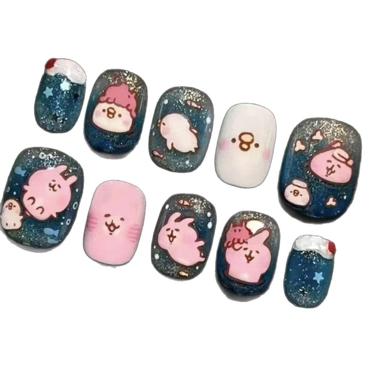 Cartoon-Charakter-Nagelkunst-Set Brehn