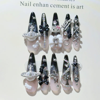 Gothic-inspirierte dekorative Press-On-Nagel-Set