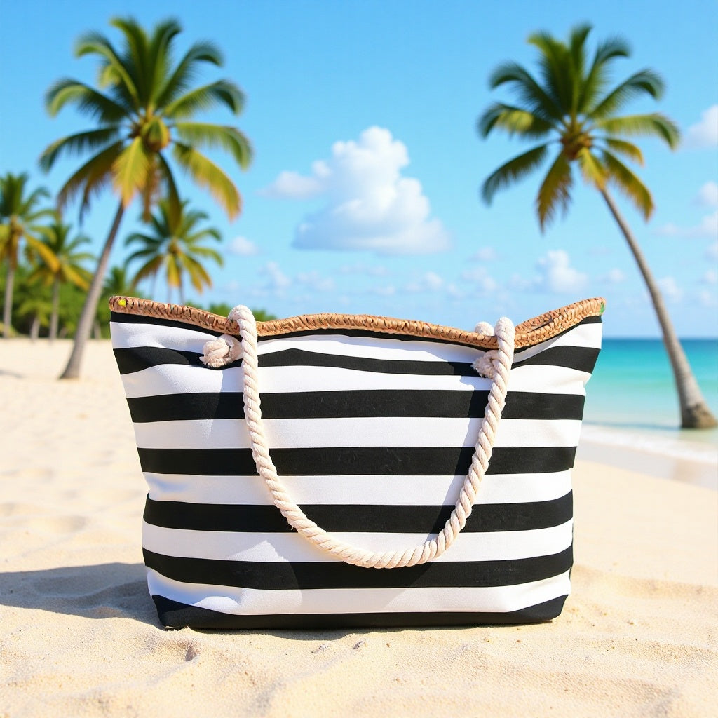 Strandtasche Aus Hochwertigem Segeltuch mit Robusten Seilgriffen Brehn