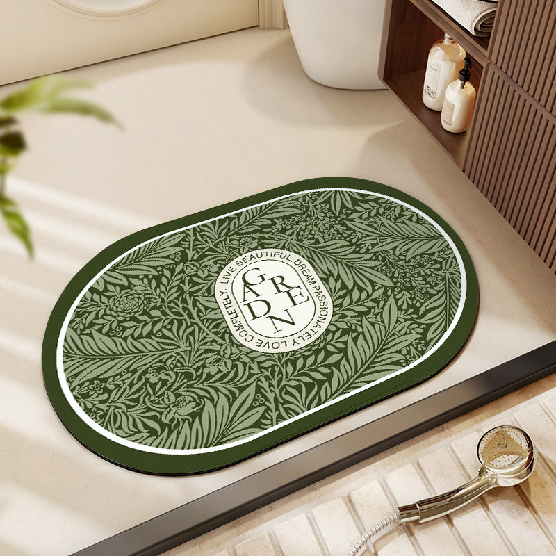 Oval Floral Badematte Brehn
