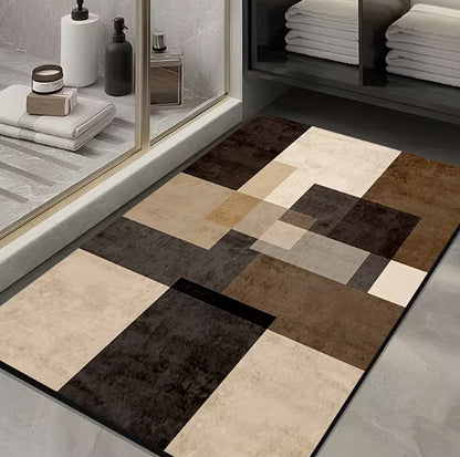 Geometrisch gemusterte rutschfeste Badmatte Brehn