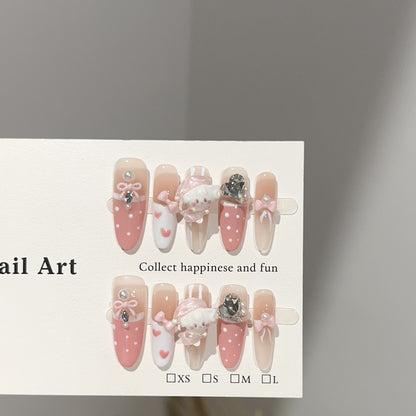 Dekorativer 3D Cartoon-Themen Druck-on Nagelset