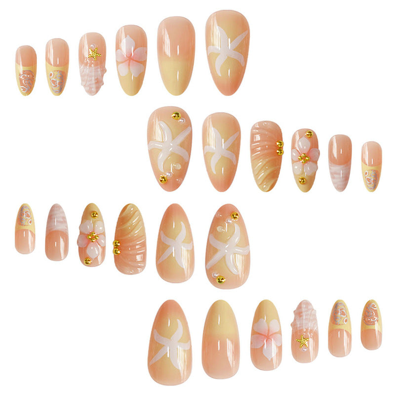 Elegantes Blumendesign-Nagelset Brehn