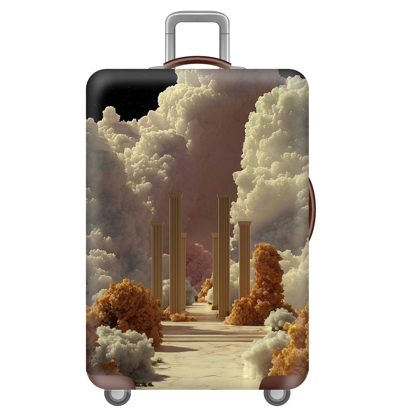 Unisex nan elastische Kofferhülle mit Sternenhimmel-Stadtmotiv, dehnbarer Schutzbezug für Trolley-Reisegepäck Brehn