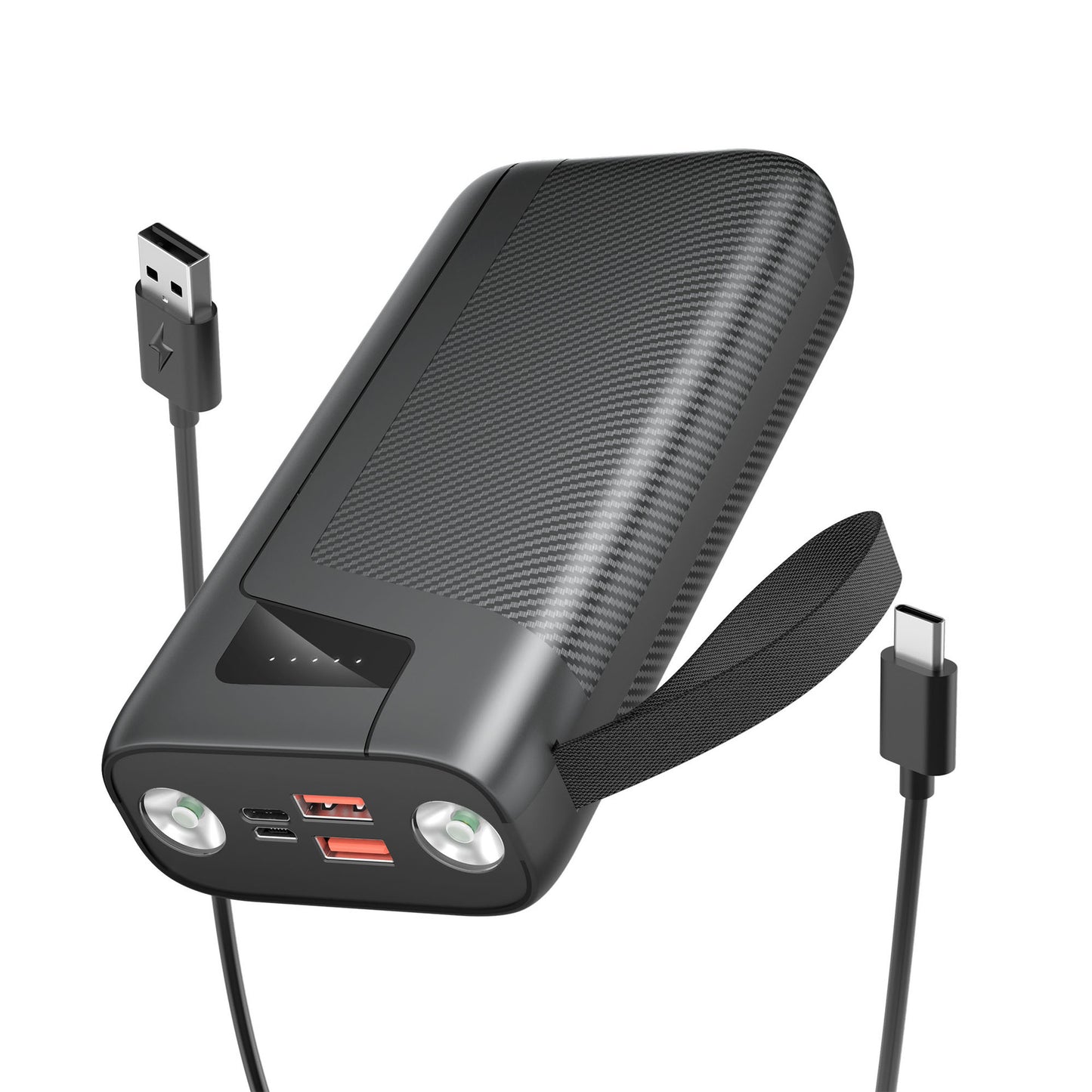 Leistungsstarke Powerbank mit Integrierter LED-Beleuchtung und Schnellladefunktion Brehn