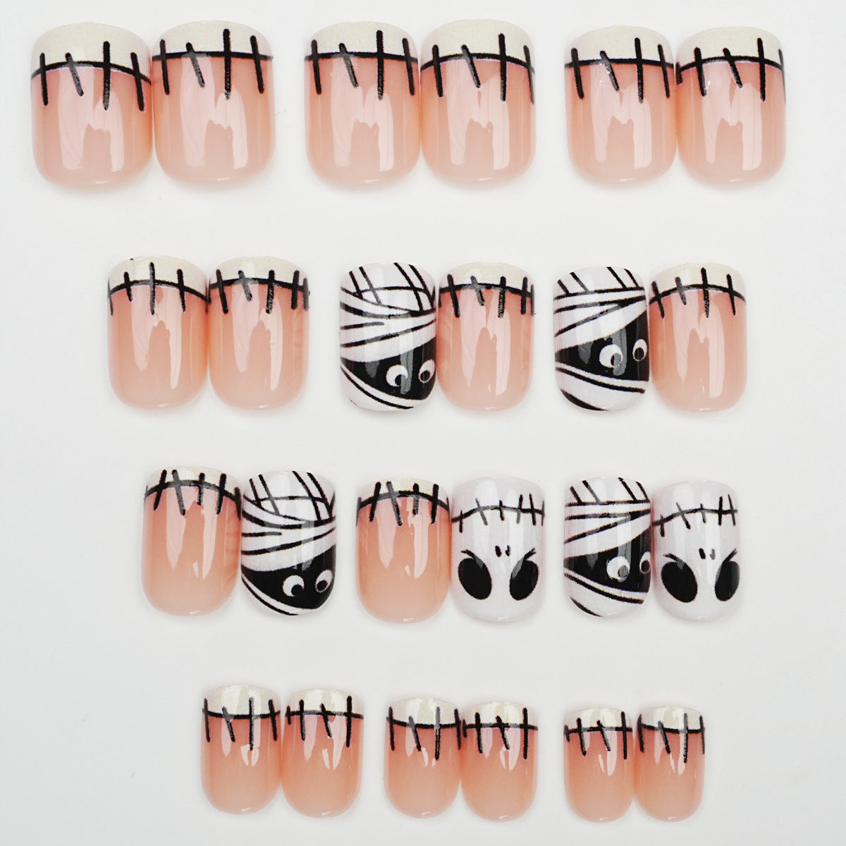 Halloween-Themen dekorative Press-On Nagelkunst