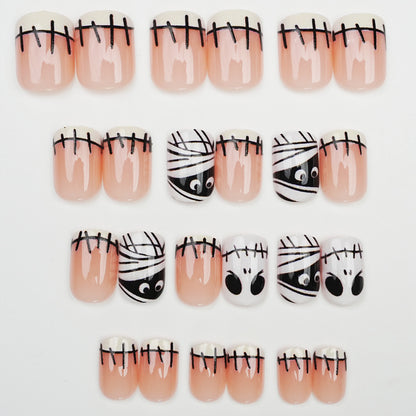 Halloween-Themen dekorative Press-On Nagelkunst