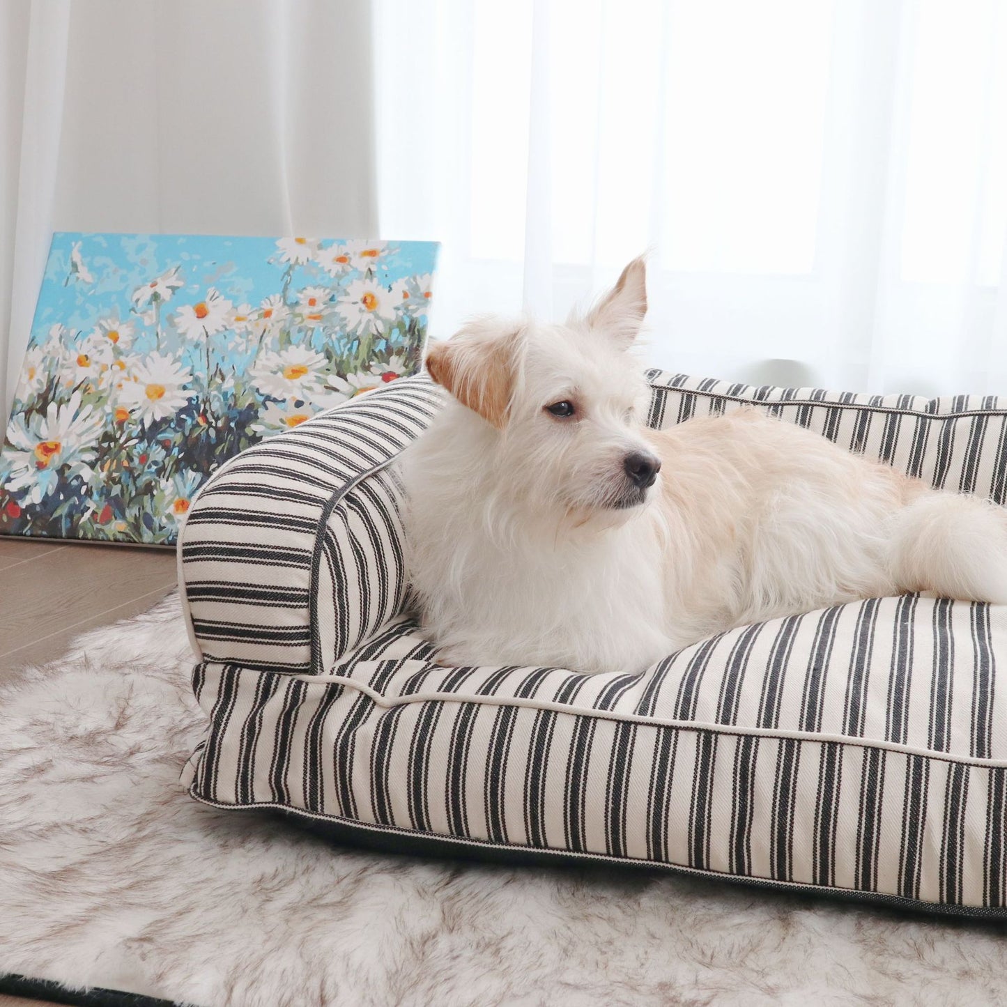 Gestreiftes orthopädisches Hunde-Sofa