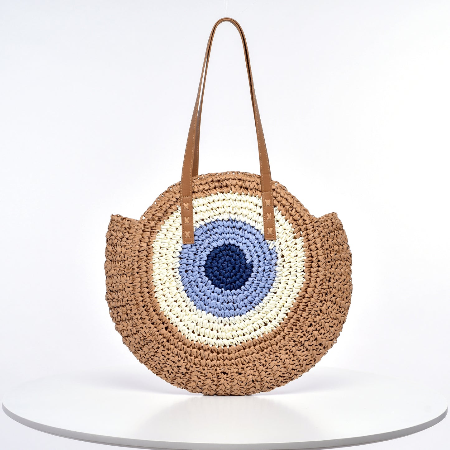 Handgefertigte Runde Basttasche Brehn