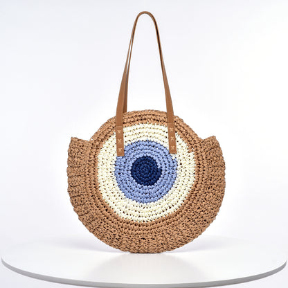 Handgefertigte Runde Basttasche Brehn