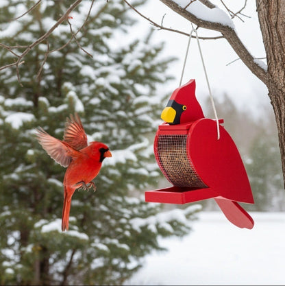 Kardinalförmiger Vogel feeder Brehn