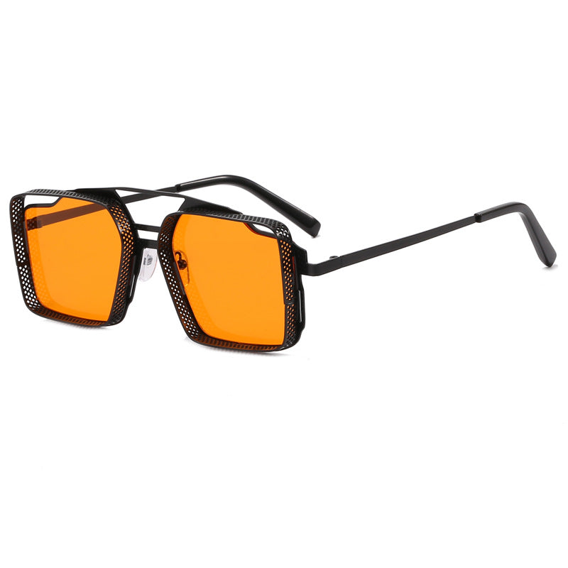Damen quadratische Brille mit perforiertem, modernem Rahmen Brehn