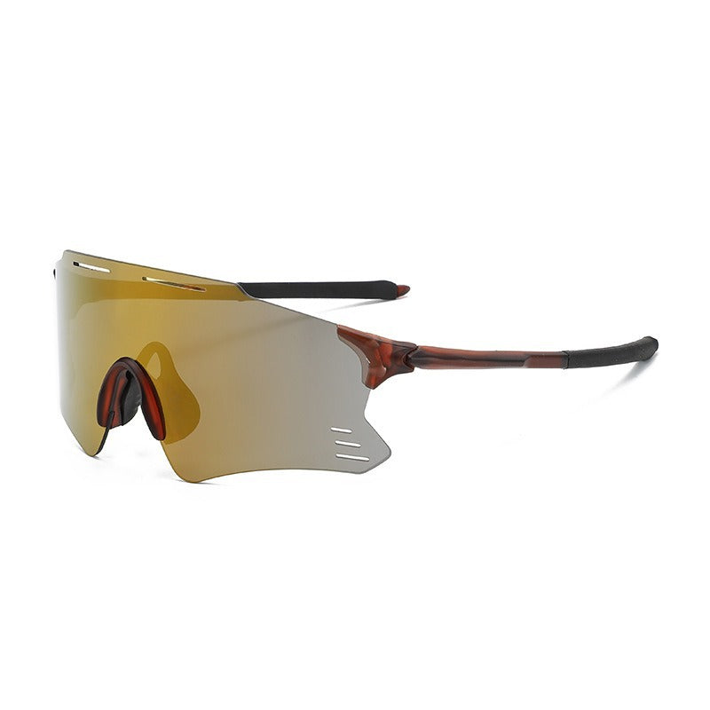 Unisex nan sportliche Sonnenbrille mit einteiligem Visier polarisierte Gläser rutschfester Nasenauflage Brehn