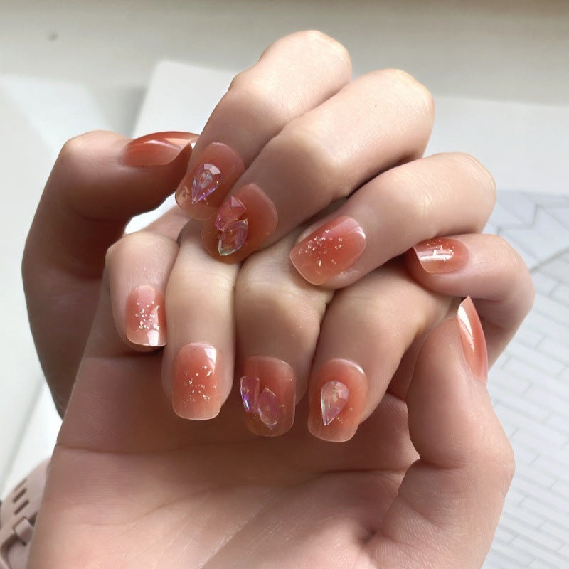 Künstlerisches Nageldesign Press-On Set mit Kristallakzenten Brehn