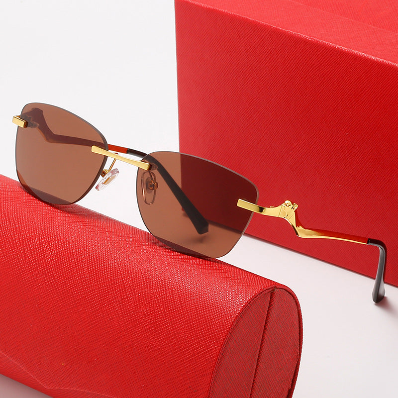 Damen modische Sonnenbrille mit asymmetrischem Rahmen und komfortablen Nasenpads Brehn