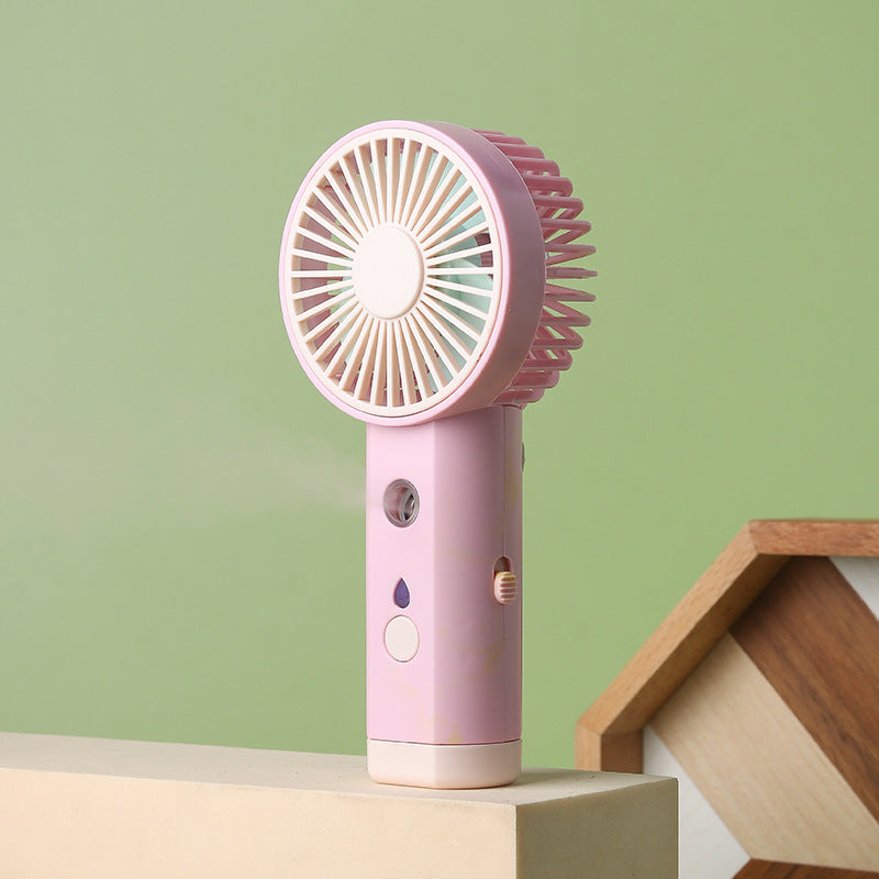 Kühlender tragbarer wiederaufladbarer Handheld-Mini-Ventilator mit einstellbarem Luftstrom, leisem Motor und USB-Ladefunktion Brehn