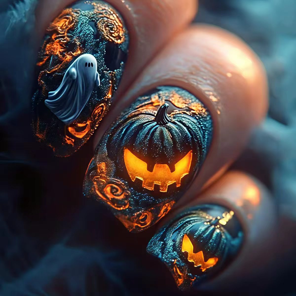 Kunstnägel mit Halloween-Motiv Brehn