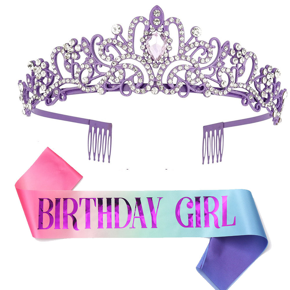 Damen Glitzernde Tiara mit funkelnden Strasssteinen Brehn