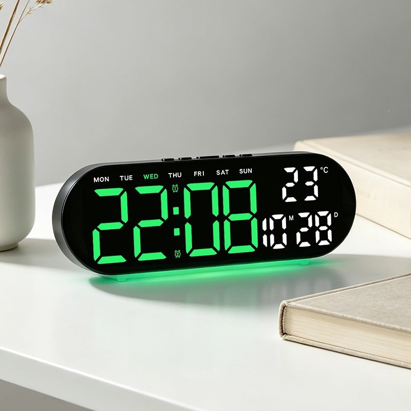 Digitaler Wecker mit Multifunktionalem Led-Display und Integrierter Thermometerfunktion Brehn