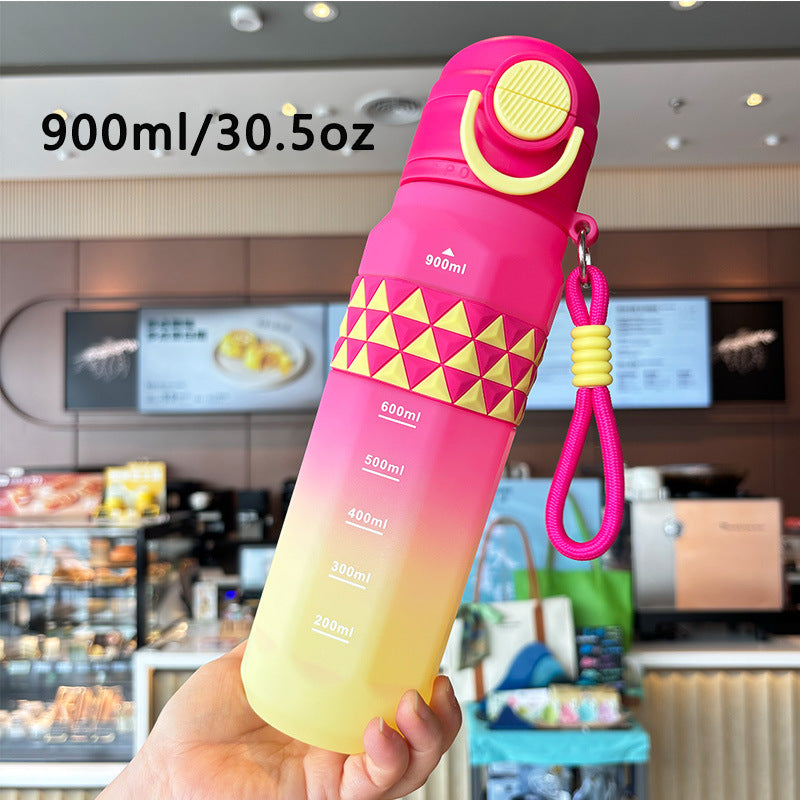 Damen Sportliche Wasserflasche mit praktischer Messskala Brehn