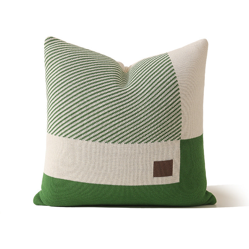 Gewebter Kissenbezug mit kariertem Jacquard‑Relief und verdecktem Reißverschluss Brehn