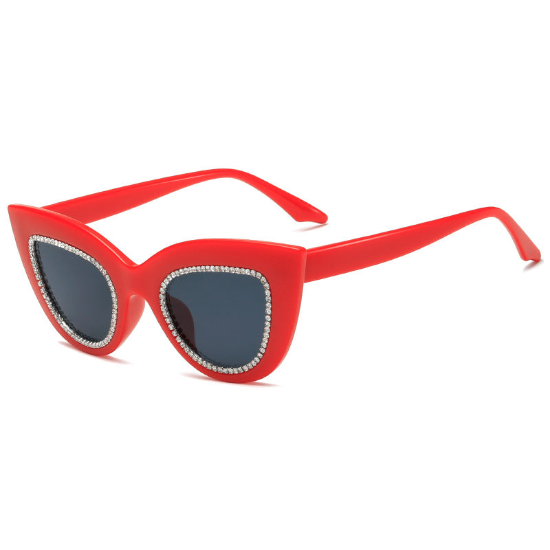 Damen Cat-Eye Sonnenbrille mit funkelnden Akzenten Brehn