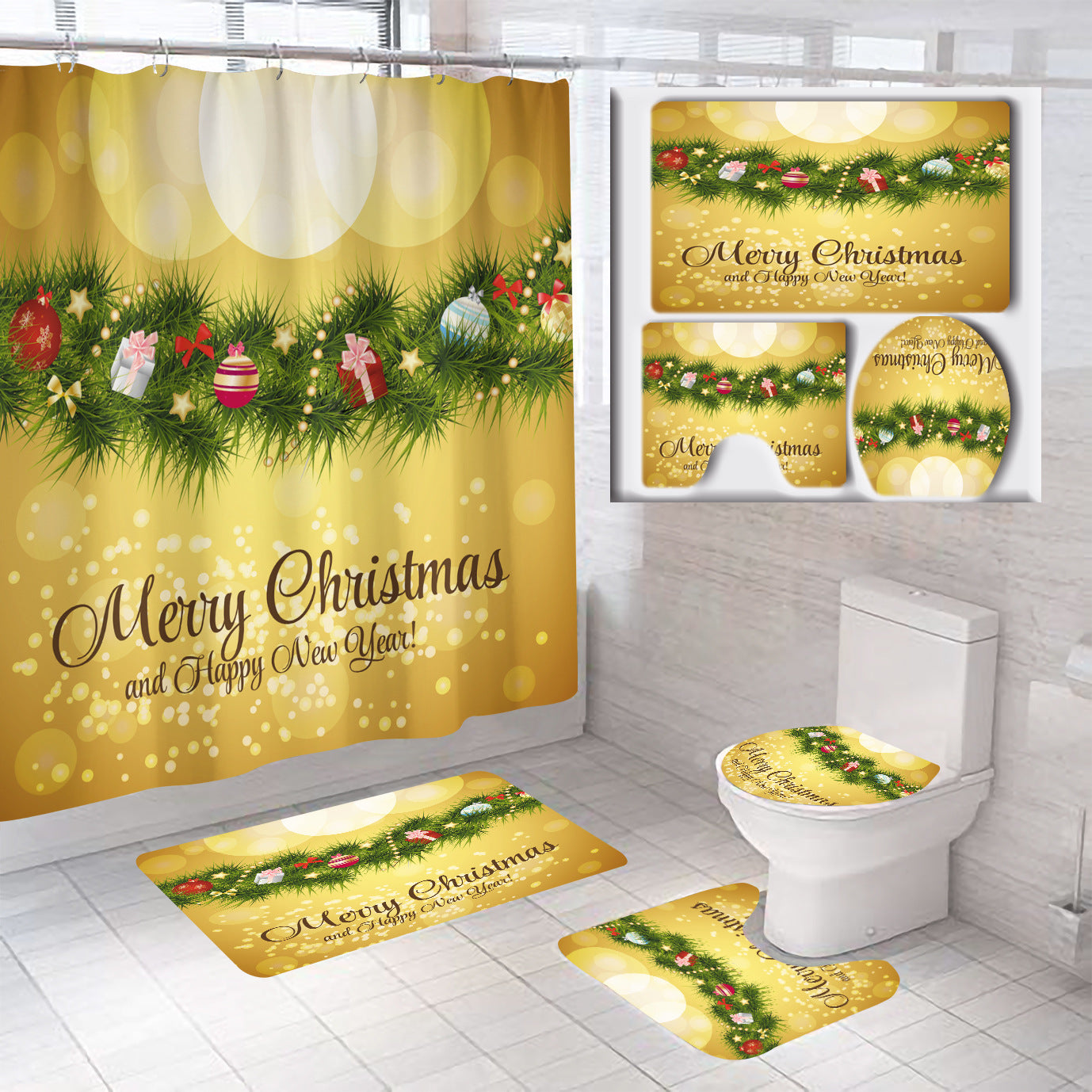 Weihnachtliches Badezimmer-Set Brehn