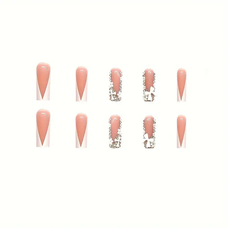 Glamouröse Lange Stiletto Druck-Nagelset Brehn