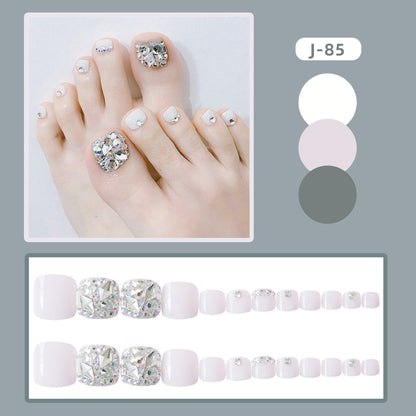 Glamouröse mit Strass verzierte Press-On Fußnägel Brehn