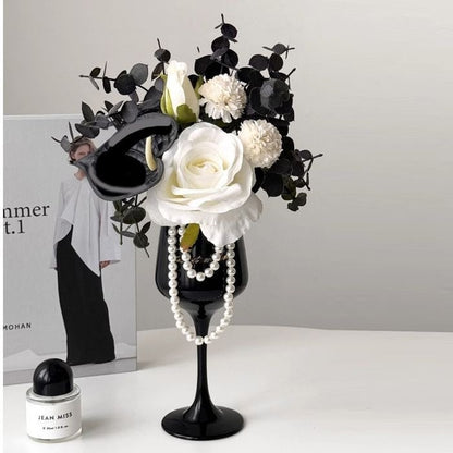 Elegante Blumen Weinglas Tisch centerpiece