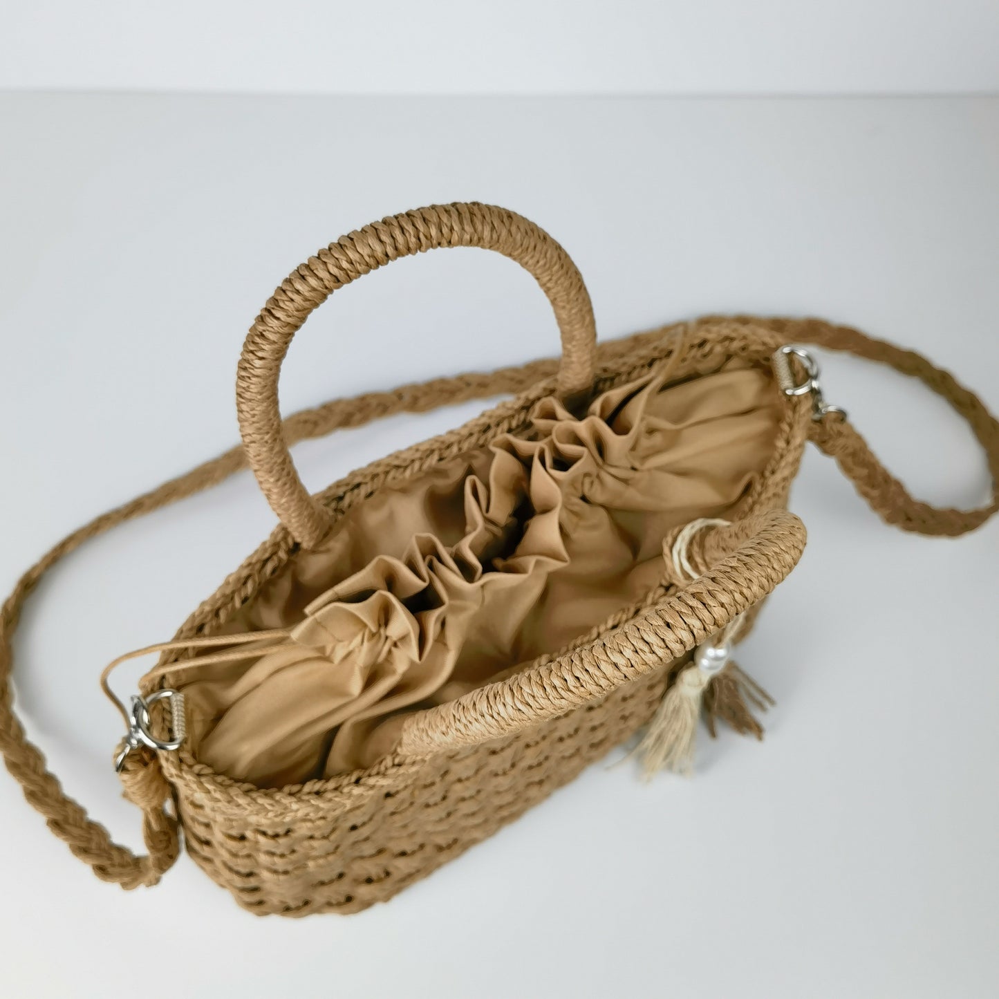 Woven Handtasche mit Kordelzug Brehn