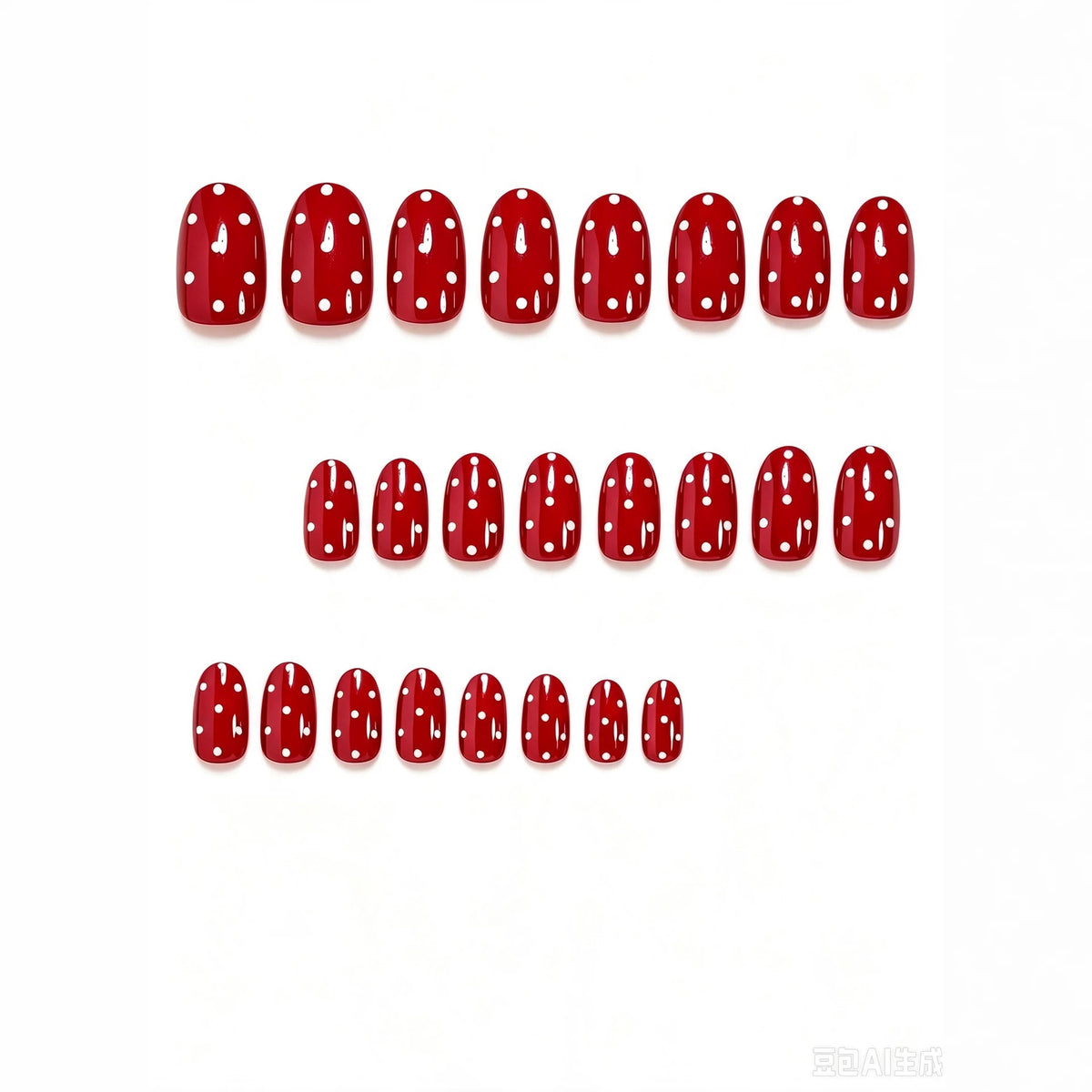Verspieltes Punkte-Press-On-Nagelkunst-Design Brehn