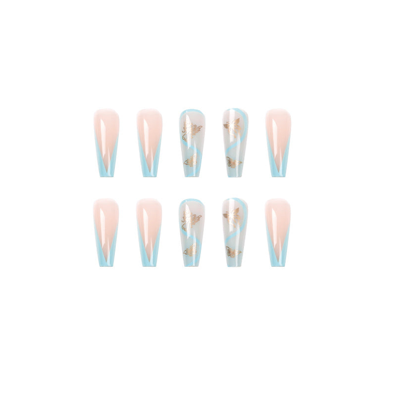 Künstliche Nagelverlängerungen im eleganten Stil mit floralem Design Brehn