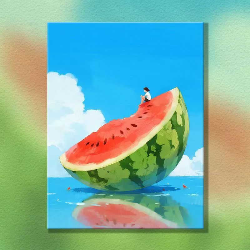 Verspielt Melonen-Themen Leinwand Kunstwerk Brehn