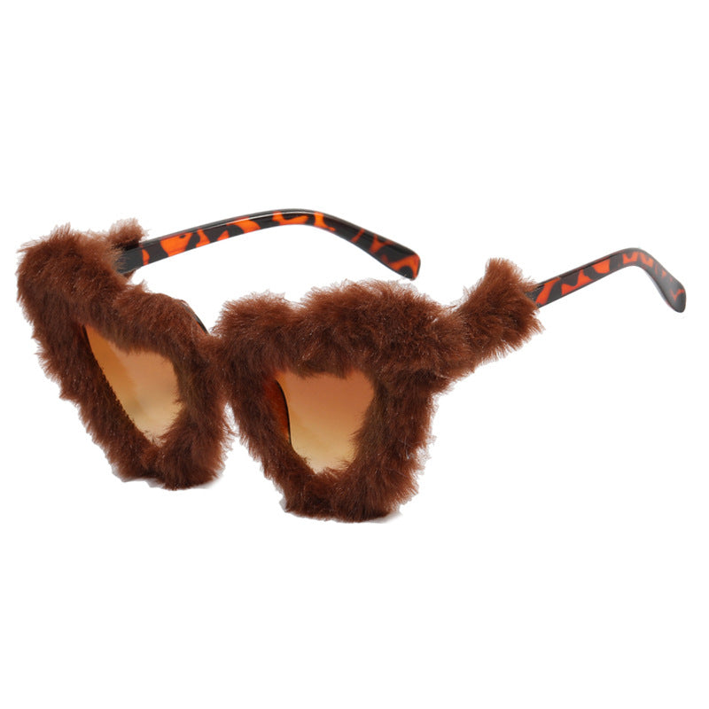 Damen Pfoten-Sonnenbrille mit luxuriösem Pelzbesatz Brehn