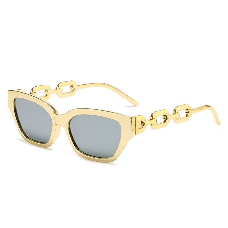 Damen modische Cat-Eye Sonnenbrille mit luxuriösem Kettenrahmen Brehn