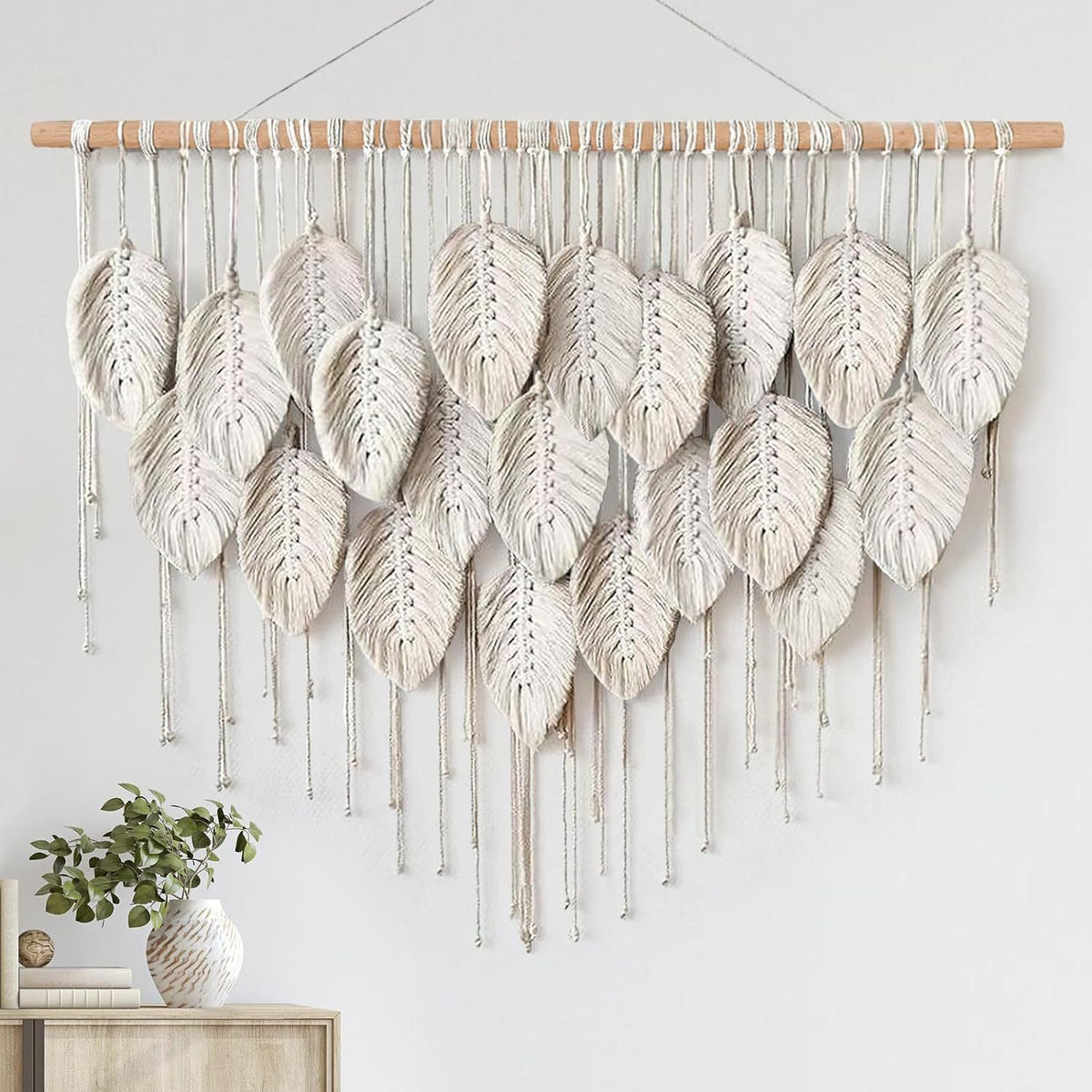Macrame-Blatt-Wandbehang-Teppich Brehn