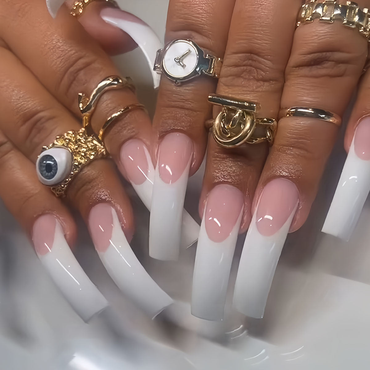 Lange Ombre Nagelverlängerungen Brehn