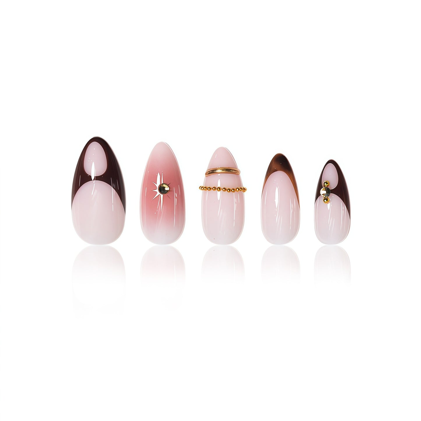Glamouröse dekorative Press-on-Nagelkunst Brehn