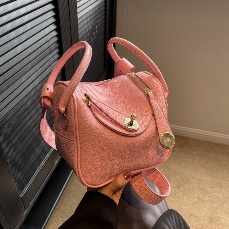 Strukturierte Lederhandtasche Brehn