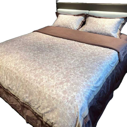 Hotel-Stil Floral Mikrofaser Bettbezug Set mit Kontrastbordüre und Kissenbezügen