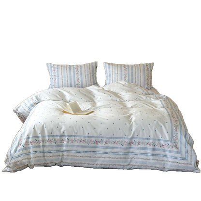 Wendbare Baumwoll-Percale-Bettbezug-Garnitur mit subtilen Kreisdruck und Kissenbezügen