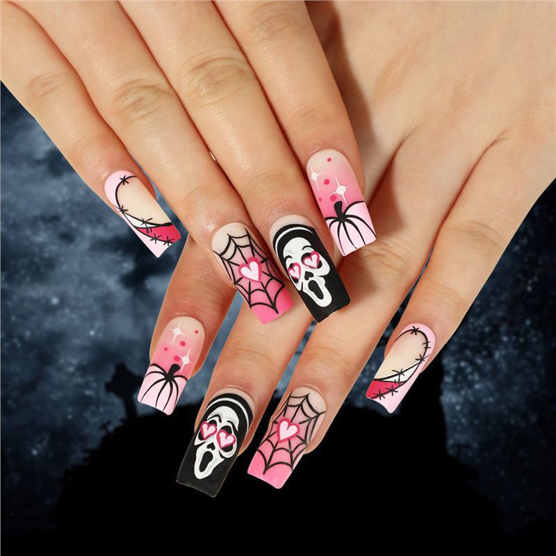 Künstlerische Halloween-Themen Press-On Nail Extensions Brehn