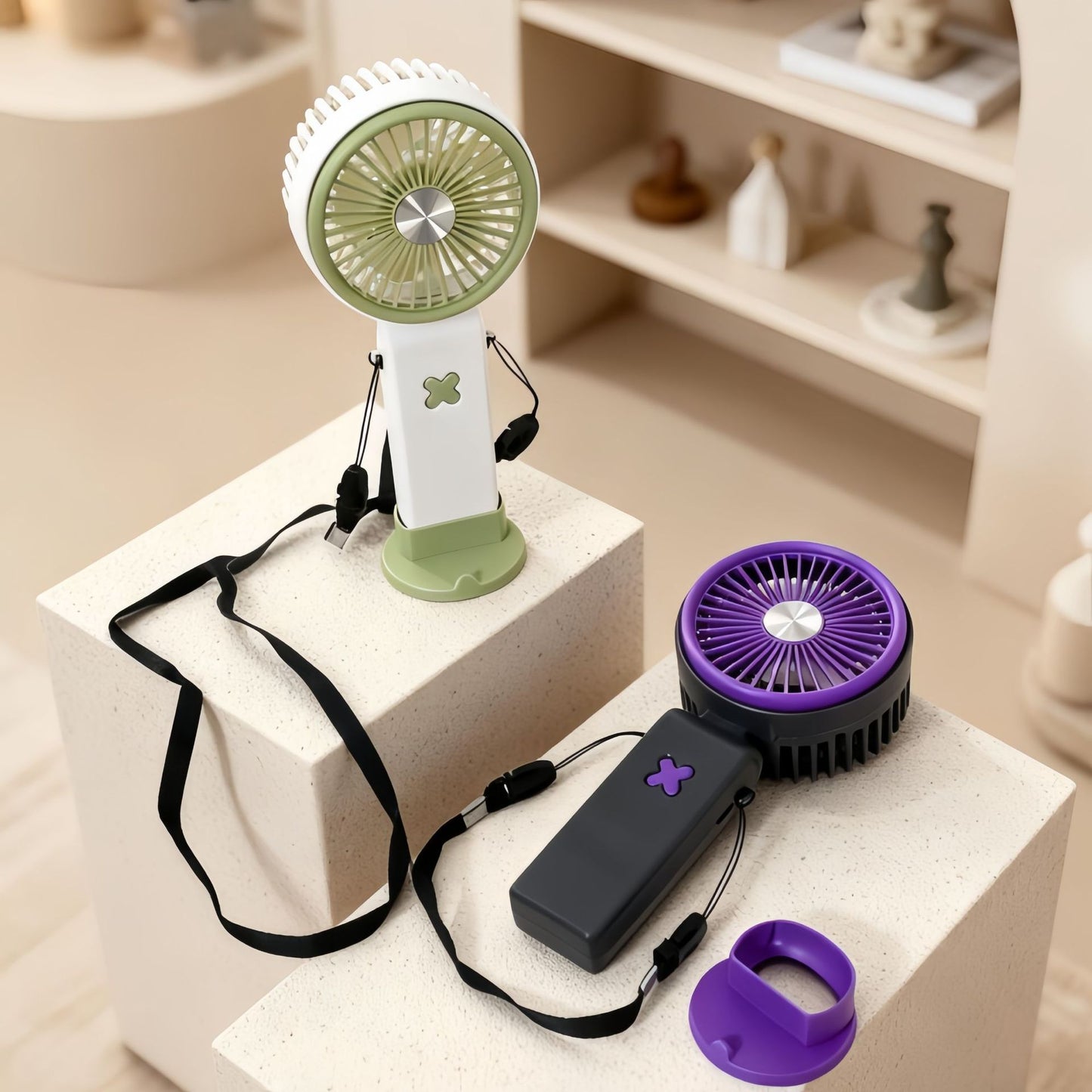 Damen Tragbarer Handventilator mit USB-Anschluss und flexiblem Tragesystem Brehn