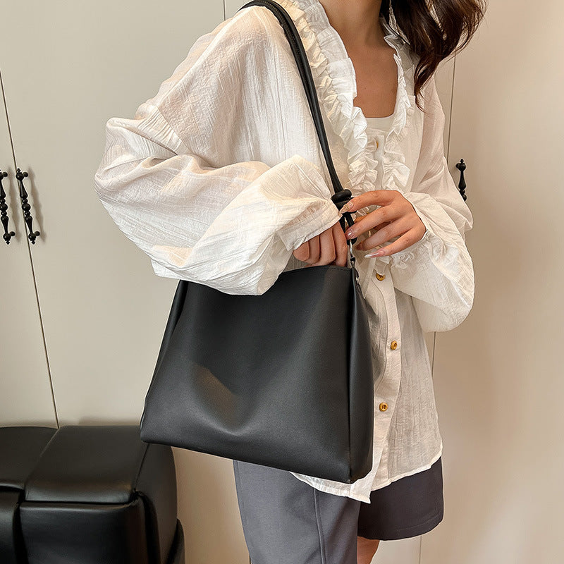 Minimalistische F faux Leder Hobo Tasche Brehn