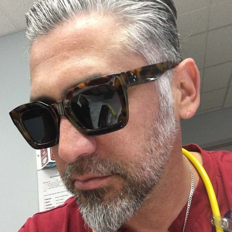 Damen modische quadratische Sonnenbrille mit schmalem Rand Brehn