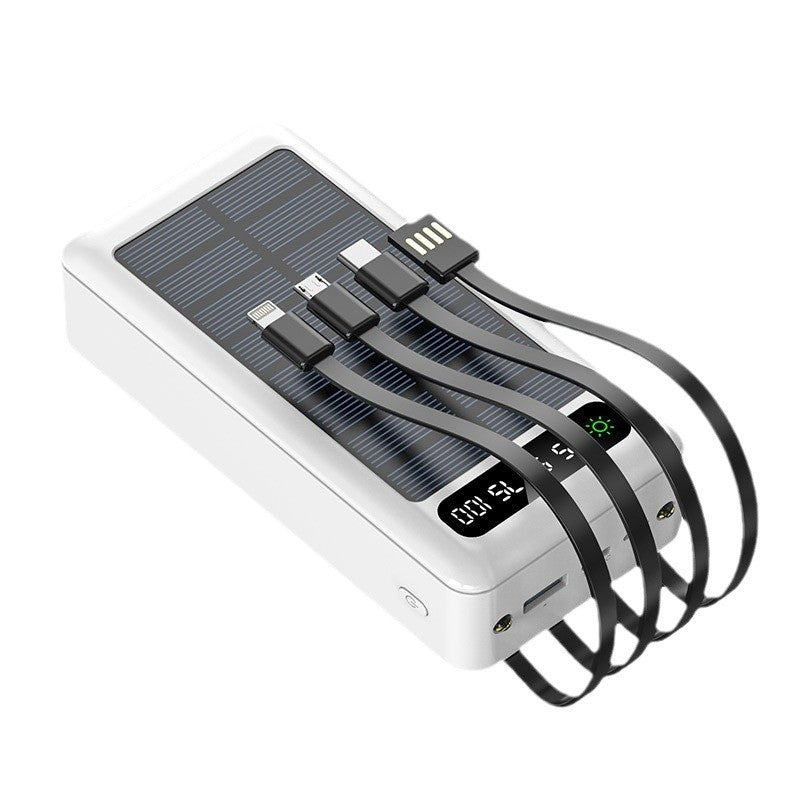 Solarbetriebene Powerbank mit integrierten Schnellladeanschlüssen und digitaler Kapazitätsanzeige Brehn