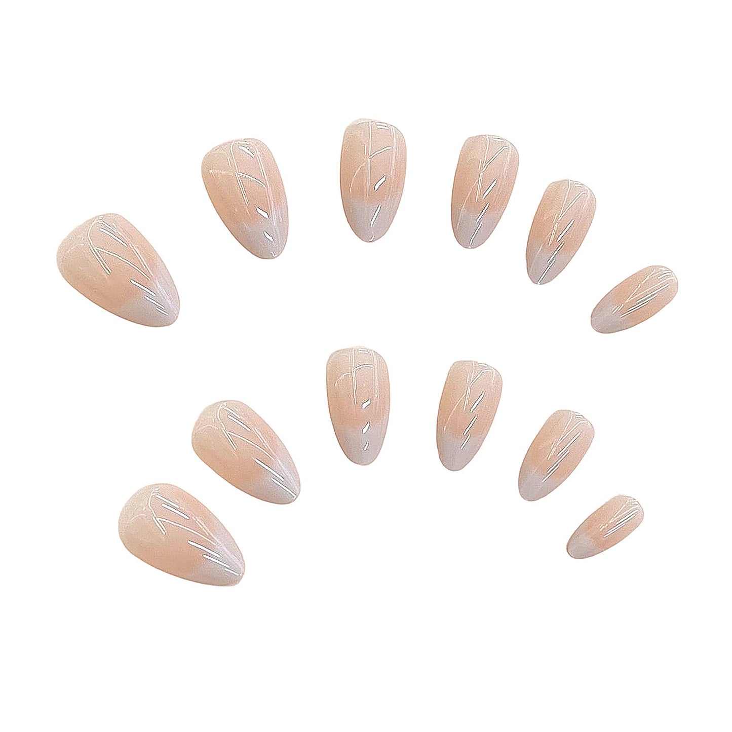 Naturset Französischer Tipp Press-On Nagelset Brehn