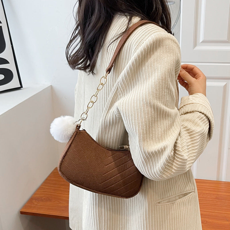 WoStylish Kunstfell Mini Handtasche Brehn