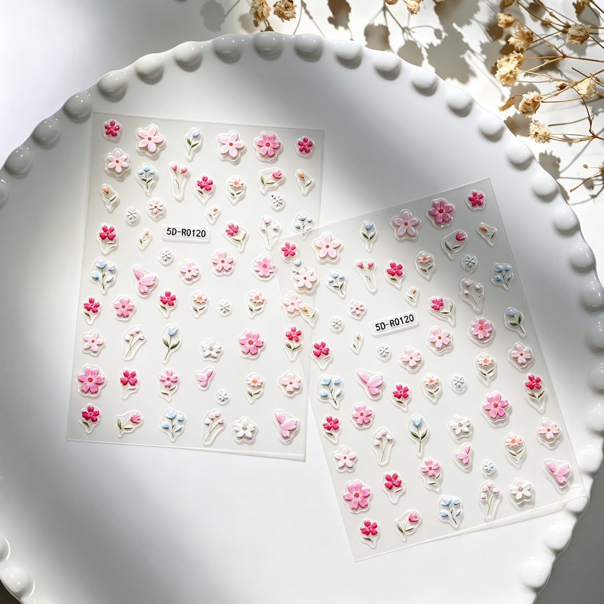 Dekorative 3D Blüten- und Schmetterling-Nagelkunst Charms